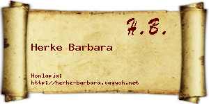 Herke Barbara névjegykártya